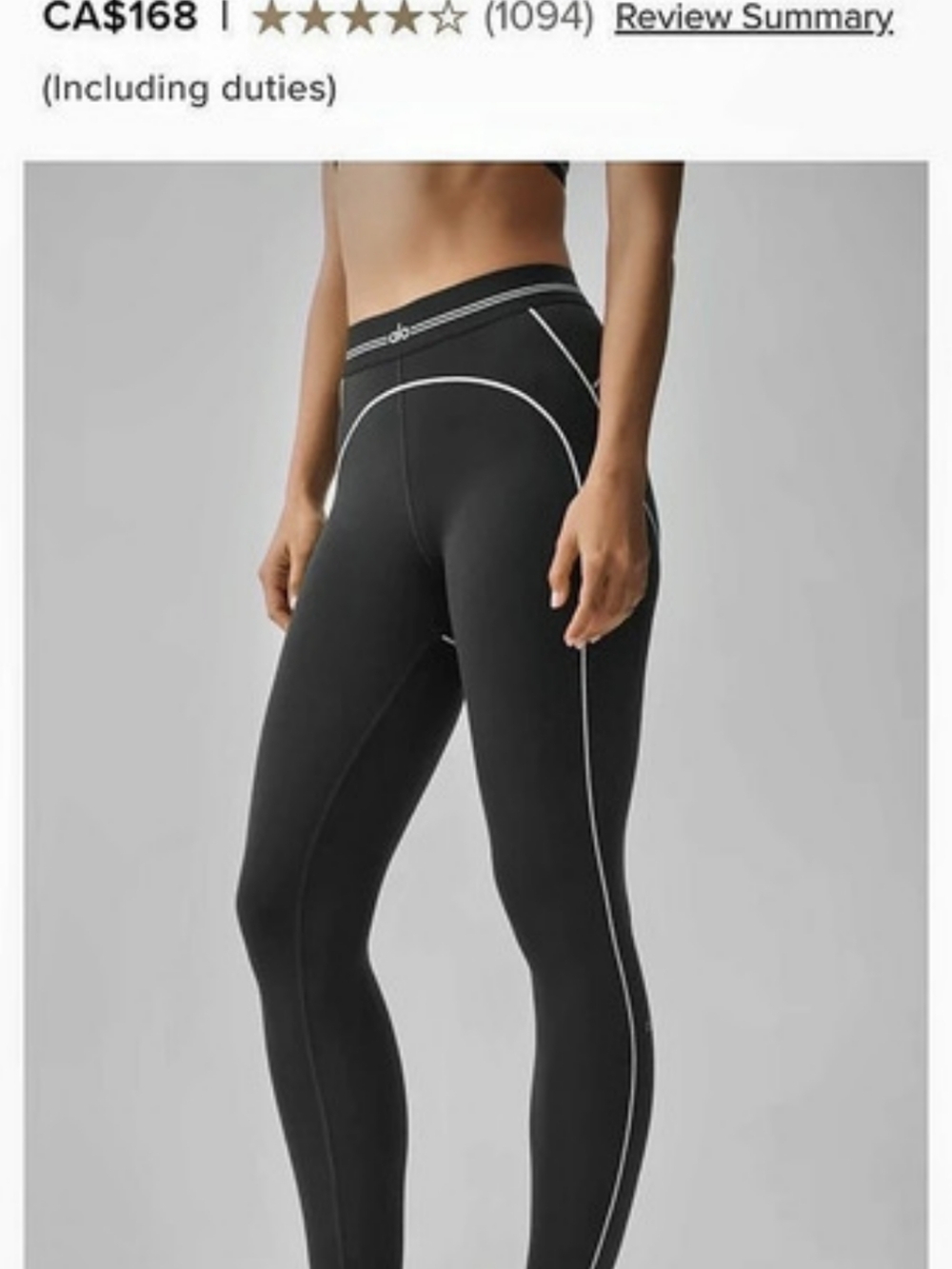 Alo Yoga Airbrush High-Waist Heart Throb Legging Black Leggings Alo Pants